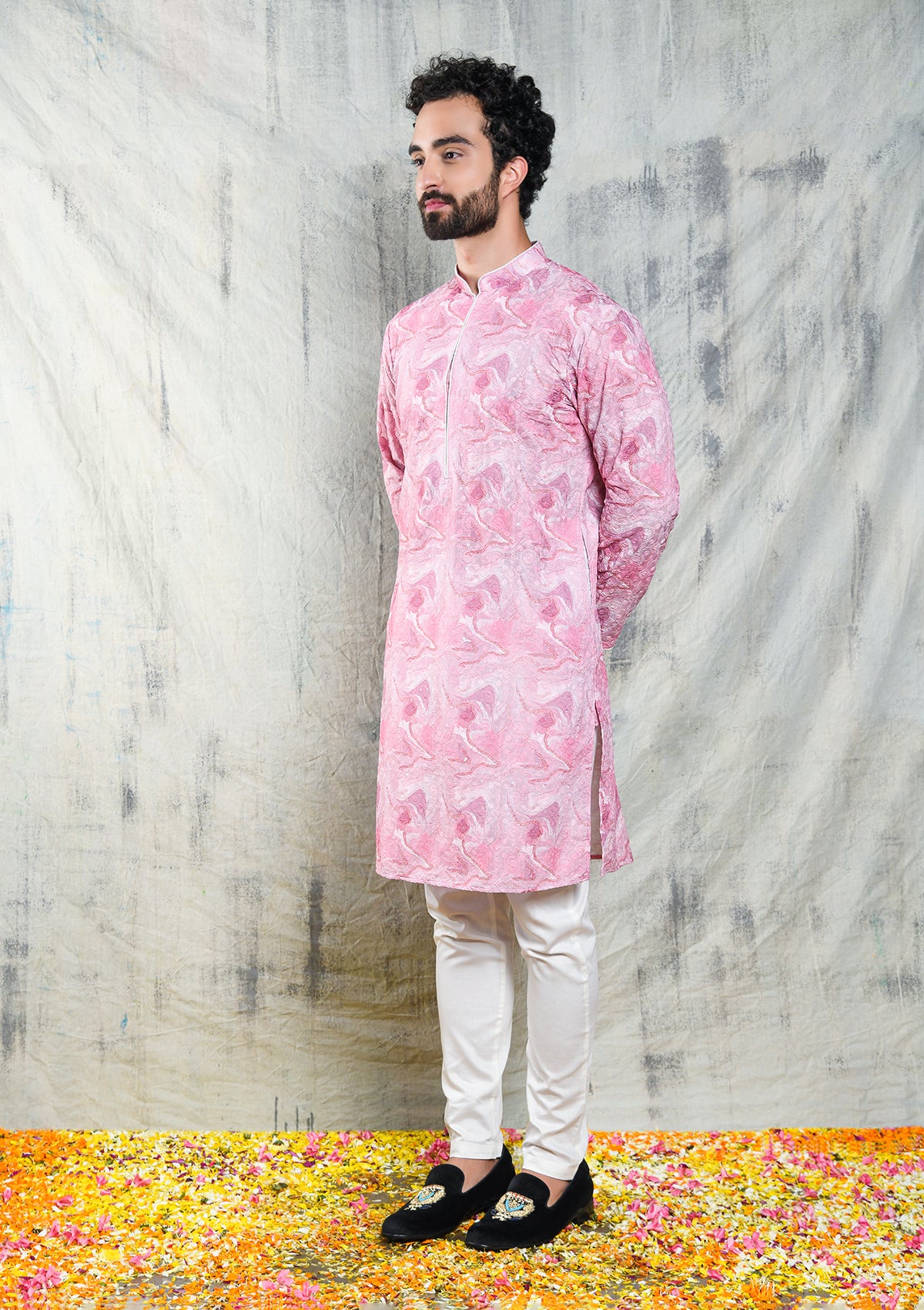 Men's Printer chikankari kurta pjama from Be Desi