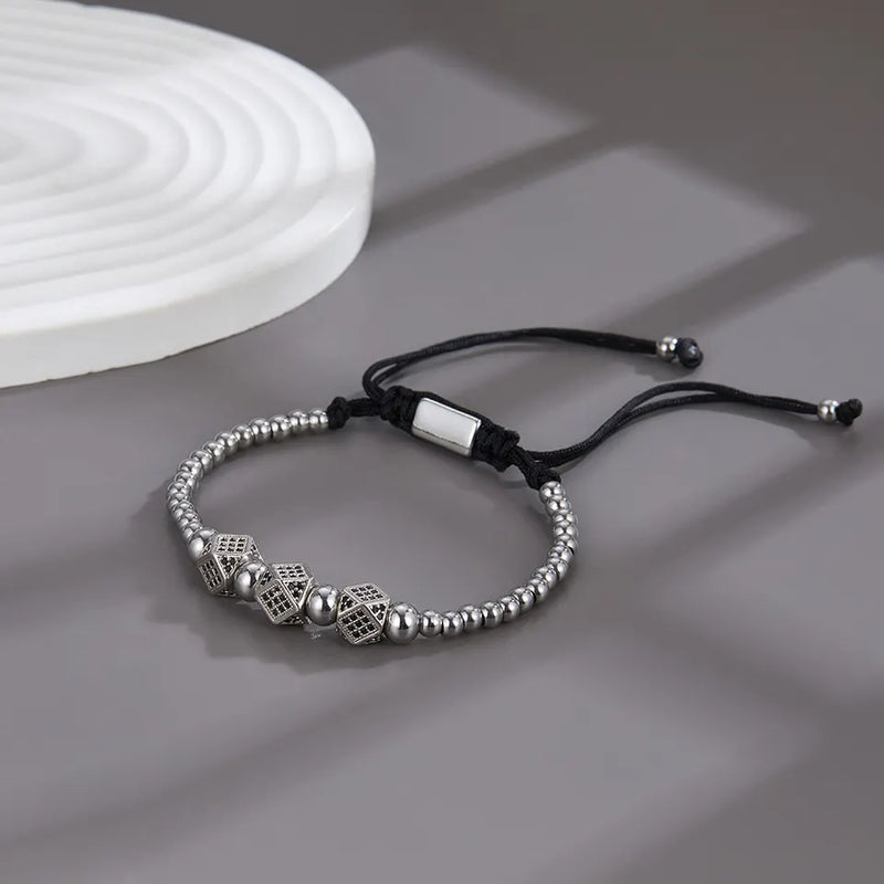 SILVER BEADS BRACELET FOR MEN AND WOMEN