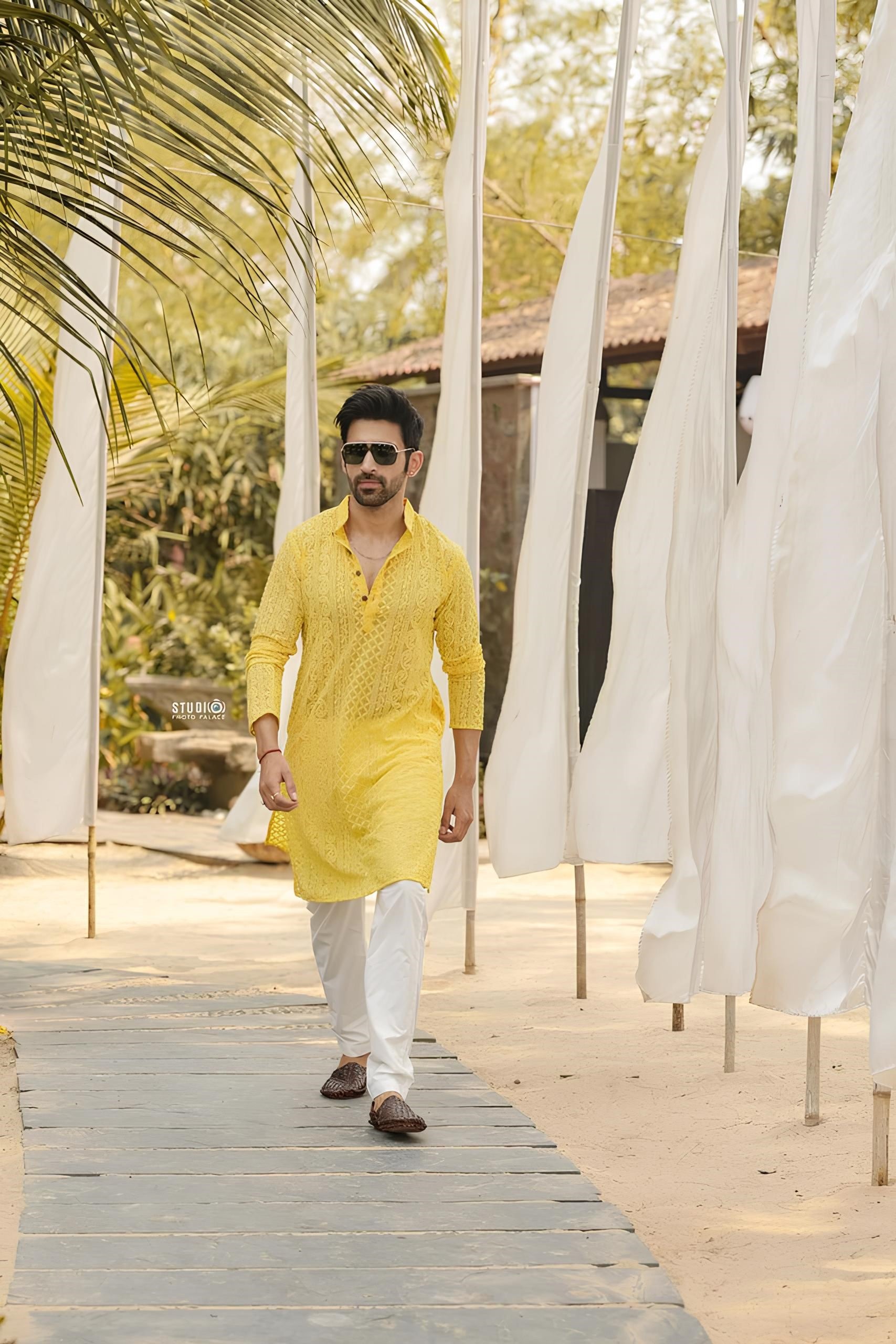 Yellow kurta men