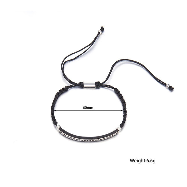 Black And Silver Braided Bracelet for Men and Women Stainless Steel