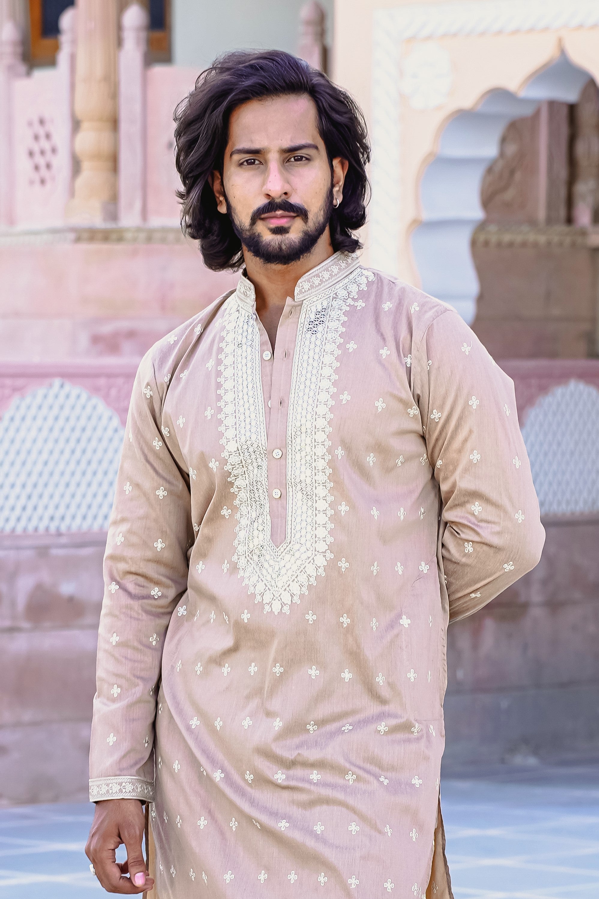 neck work kurta