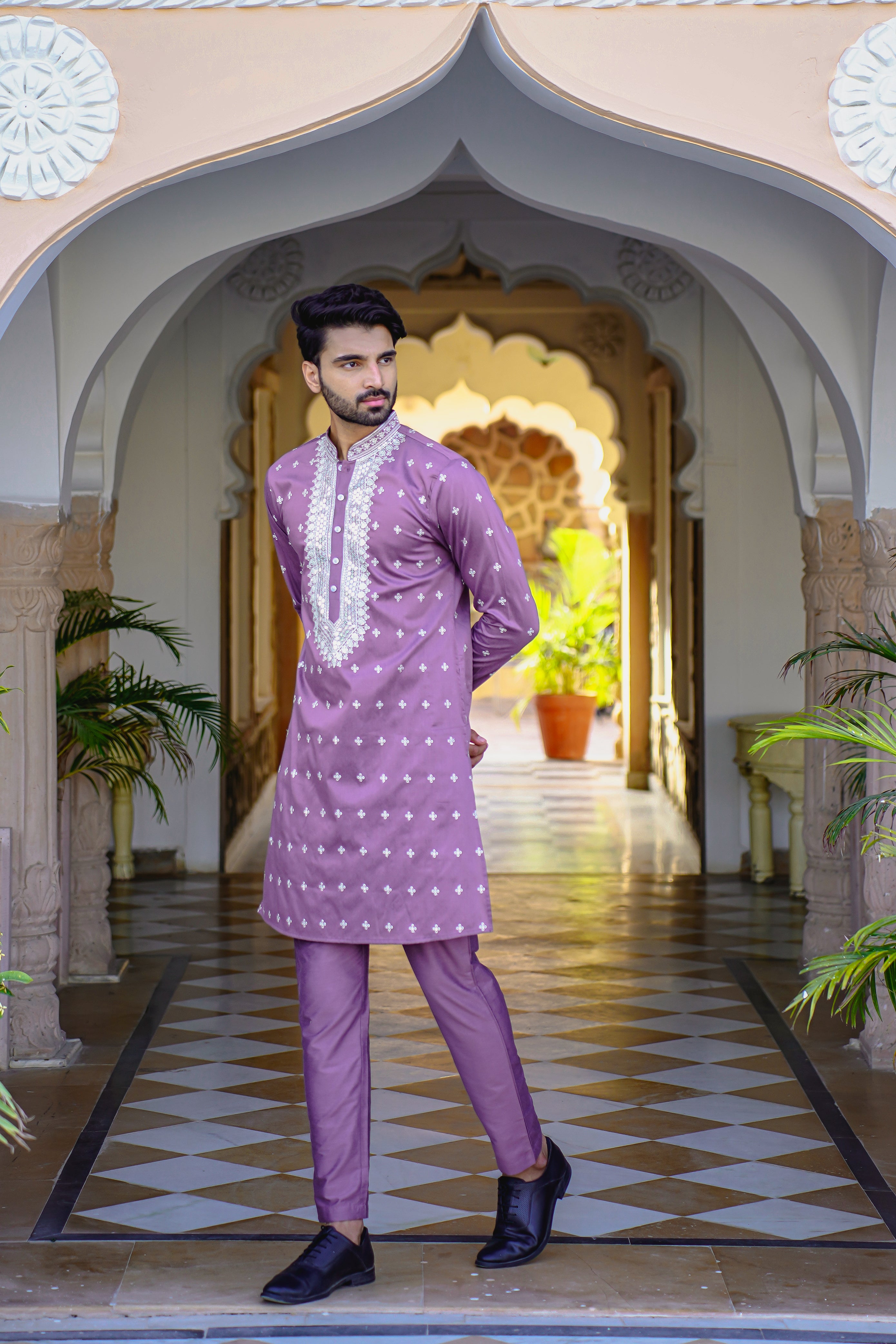 neck embroidery men's