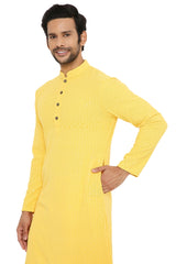 SUNLIGHT YELLOW SEQUINS & THREAD EMBRIODERED KURTA PYJAMA SET
