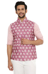 DUSTY PINK COTTON SILK KURTA 3 PC SET WITH GOLD ZARI EMBRIODERY