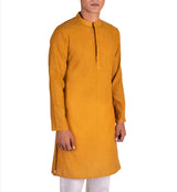 MEN'S COTTON KHADI KURTA MUSTARD YELLOW