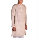 BE DESI MEN COTTON CRUSH EFFECT SLIM FIT LONG KURTA