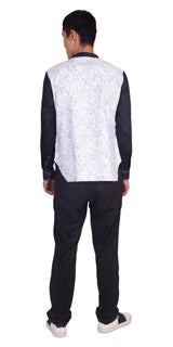 BLACK ABSTRACT EMBRIODERED FULL SLEEVES 3 POCKET SHACKET