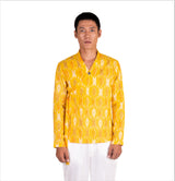 YELLOW IKAT TIE KNOT CASUAL SHORT KURTA