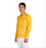 YELLOW IKAT TIE KNOT CASUAL SHORT KURTA
