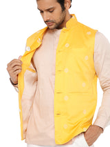 DUSHERI YELLOW BANDI WITH INTRICATE PETAL EMBRIODERY