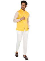 DUSHERI YELLOW BANDI WITH INTRICATE PETAL EMBRIODERY