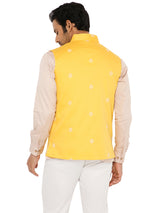 DUSHERI YELLOW BANDI WITH INTRICATE PETAL EMBRIODERY