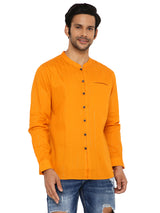 DARK MUSK ORANGE ZARI SHORT KURTA WITH LUPI AND POTLI DETAIL