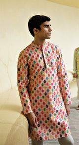 DUSTY ROSE KURTA PYJAMA SET WITH ZARI AND SEQUIN EMBELLISHMENT