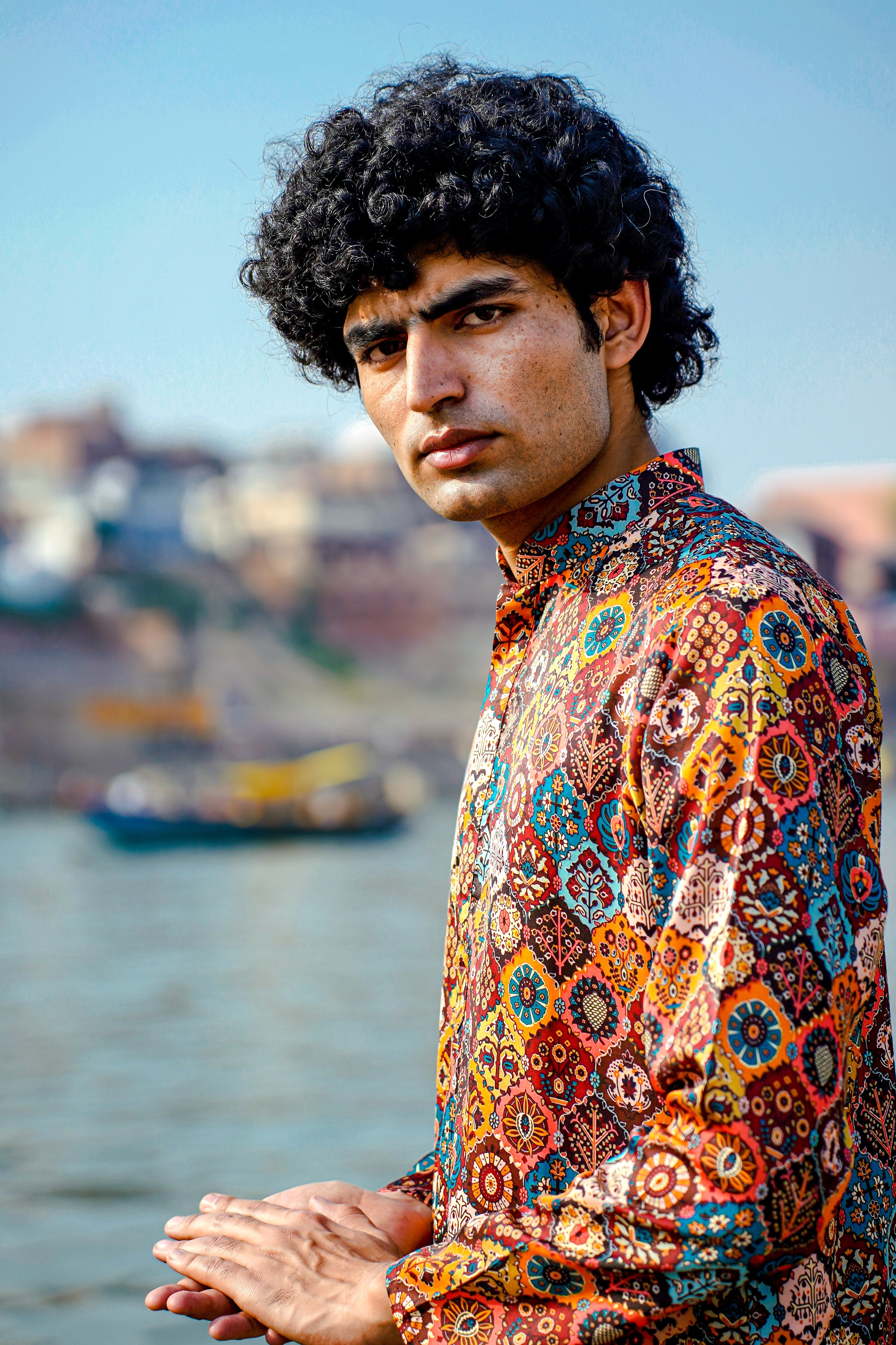 MULTI COLOUR PERSIAN DESIGN PRINTED REGULAR FIT MODAL KURTA