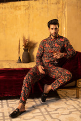 BLACK INDIE PRINTED CO-ORDINATED KURTA PYJAMA SET