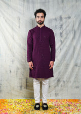 Be Desi wine embroidery kurta pyjama set 