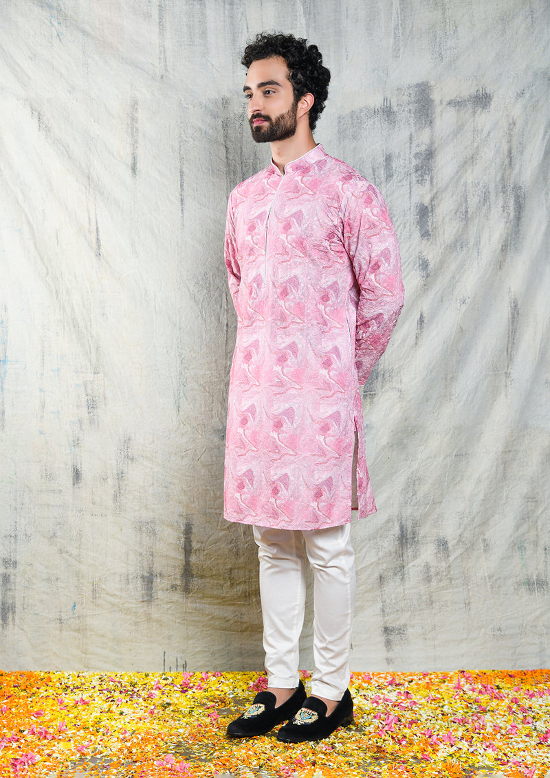 Men's Printer chikankari kurta pjama from Be Desi