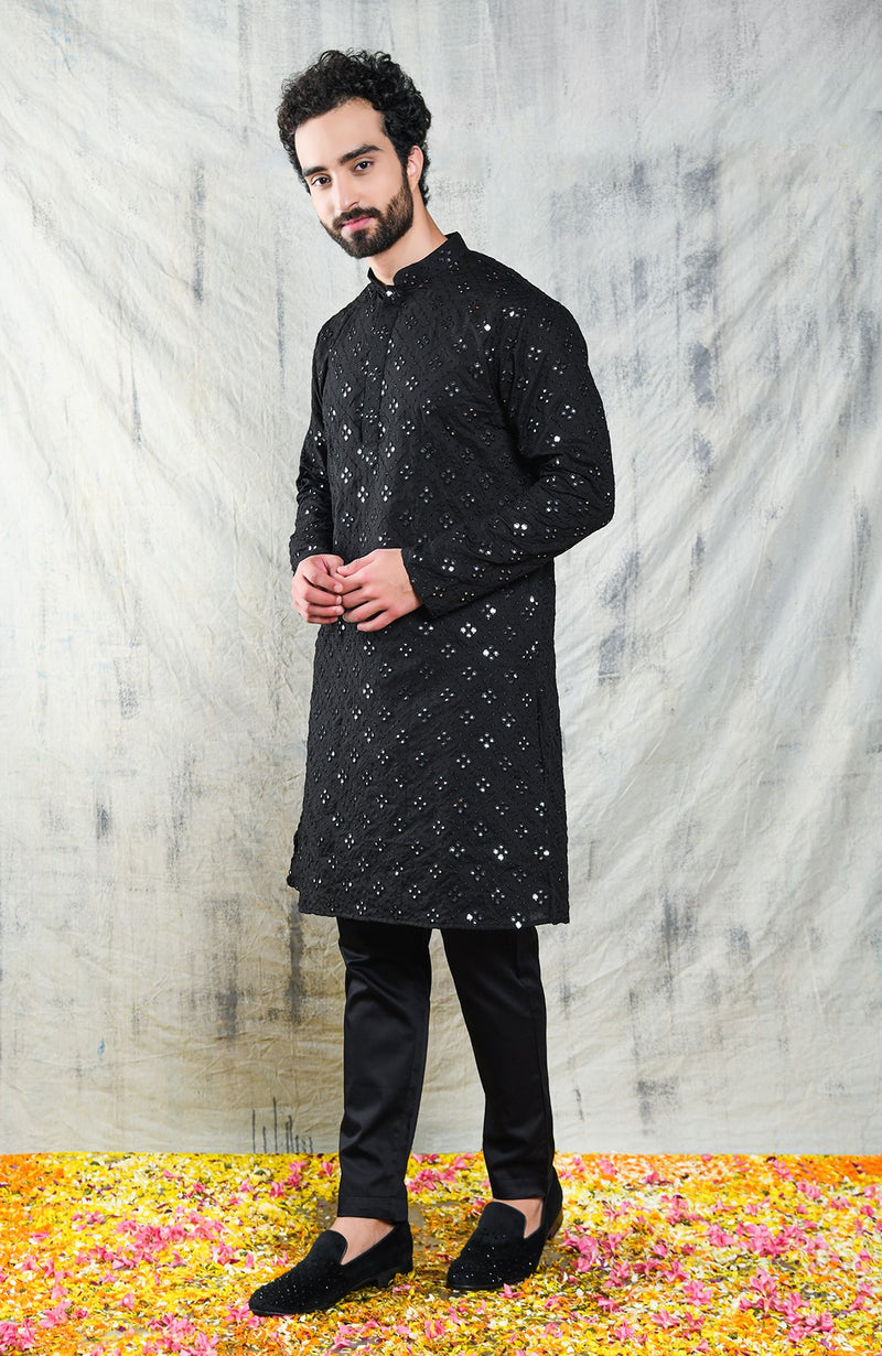 Pajama kurta on sale black