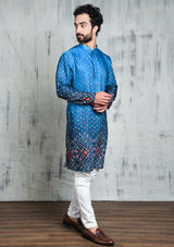 OMBRE BLUE BANDHANI PRINTED KURTA PYJAMA SET
