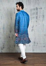 OMBRE BLUE BANDHANI PRINTED KURTA PYJAMA SET