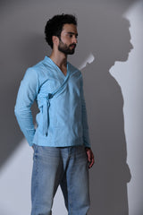 ESPIRIT BLUE TIE KNOT CASUAL SHORT KURTA