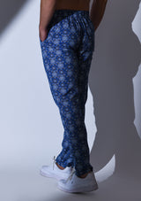 BLUE BLACK FLORAL PRINTED CO-ORDINATED KURTA PYJAMA SET
