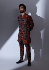 BLACK INDIE PRINTED CO-ORDINATED KURTA PYJAMA SET